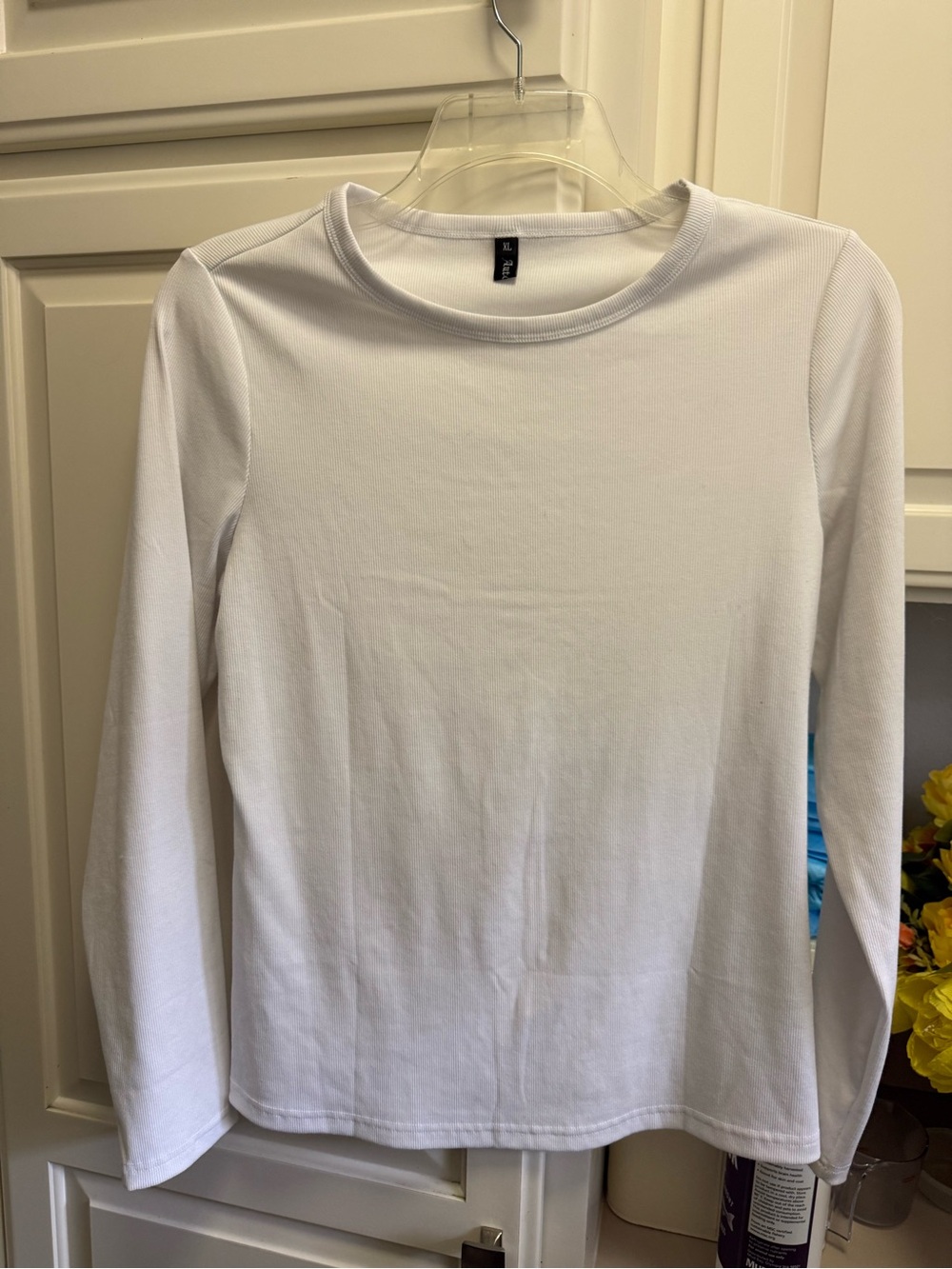 Classic White Long-Sleeve Women's Top - Crewneck